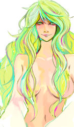 Rule 34 | green hair, long hair, miyakotyo, monet (one piece), one piece, smile, very long hair