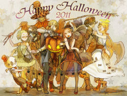 Rule 34 | 10s, 2011, ^ ^, animal ears, bandages, boots, broom, candy, child, closed eyes, dancing, dress, closed eyes, fighting, food, glasses, ha.skr (hasukara), halloween, halo, holding hands, headgear, highres, horns, jack-o&#039;-lantern, lollipop, long hair, looking at viewer, nail polish, original, pantyhose, pointy ears, ponytail, pumpkin, scarecrow, smile, standing, striped, wings, wolf ears