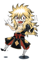 Rule 34 | 1boy, absurdres, blonde hair, fairy tail, fangs, highres, long hair, male focus, open mouth, red eyes, solo, zancrow