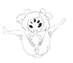Rule 34 | 1girl, bikupan, blush, breasts, cum, cum in pussy, cumdrip, extra eyes, fangs, arthropod girl, looking at viewer, monochrome, monster girl, muffet, pussy, simple background, solo, spider girl, uncensored, undertale, white background