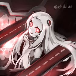 Rule 34 | 10s, 1girl, abyssal ship, airfield princess, ebiblue, glowing, glowing eyes, horns, kantai collection, long hair, monster girl, red eyes, smile