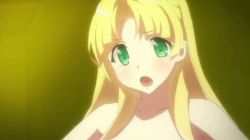 Rule 34 | 1girl, animated, animated gif, asia argento, blonde hair, bouncing breasts, bra, breasts, cleavage, demon girl, green eyes, high school dxd, high school dxd hero, large breasts, lingerie, long hair, looking at viewer, nipples, screencap, tagme, underwear, undressing