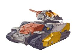 Rule 34 | artist name, autobot, caterpillar tracks, highres, military vehicle, motor vehicle, no humans, omega supreme, science fiction, speech bubble, tank, transformers, vehicle focus, white background, yinghawk