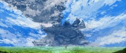 Rule 34 | absurdres, cloud, day, grass, highres, landscape, mechonis, outdoors, scenery, shulk (xenoblade), sky, standing, standing on one leg, toosut0, xenoblade chronicles (series), xenoblade chronicles 1