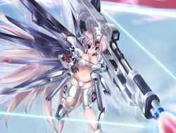 Rule 34 | armor, bra, gun, lingerie, panties, robot suit, robot wings, underwear, weapon