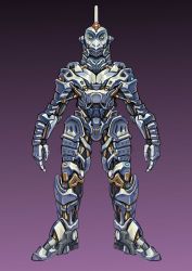 Rule 34 | ct990413, gradient background, mecha, no humans, open hands, redesign, robot, science fiction, solo, standing, tokusatsu, ultra series, ultraman z (series), windom, yellow eyes