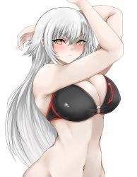 Rule 34 | 1girl, bare shoulders, bikini, black bikini, blush, breasts, cleavage, fate/grand order, fate (series), highres, jeanne d&#039;arc alter (fate), jeanne d&#039;arc alter (swimsuit berserker) (fate), large breasts, long hair, looking at viewer, navel, open mouth, ryou (619-619), solo, swimsuit, very long hair, yellow eyes