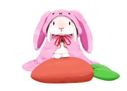 Rule 34 | :3, :x, animal costume, animal focus, carrot, hood, lilac (p-f easy), md5 mismatch, no humans, original, pillow, rabbit, rabbit costume, resolution mismatch, simple background, solo, source smaller, white background