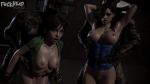 Rule 34 | 2boys, 2girls, 3d, animated, armpits, bouncing breasts, breasts, brown hair, erection, fingerless gloves, fuckheadmanip, gloves, hetero, highres, jill valentine, large breasts, monster, multiple boys, multiple girls, nipples, open mouth, penis, rebecca chambers, resident evil, rolling eyes, sex, short hair, video, zombie