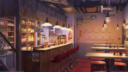 Rule 34 | alcohol, arsenixc, bar (place), chair, chopsticks, clothes hanger, cup, game cg, highres, indoors, lamp, light bulb, love money rock&#039;n&#039;roll, no humans, official art, official wallpaper, original, restaurant, sake, sapporo beer, scenery, wallpaper