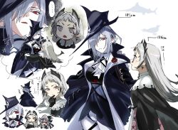 Rule 34 | 3girls, animal hat, arknights, ascot, belt collar, bird, black cape, black coat, black gloves, black shirt, braid, cape, capelet, coat, coat on shoulders, collar, cropped shoulders, cropped torso, earrings, fish, gladiia (arknights), glaring, gloves, grey eyes, grey hair, hair over one eye, hand on another&#039;s shoulder, harness, hat, head wings, height, height difference, high collar, holding hands, imagining, irene (arknights), jewelry, laughing, long hair, looking at another, looking down, multicolored clothes, multicolored skirt, multiple girls, multiple views, nervous, open clothes, open coat, open mouth, pants, partially translated, pink skirt, pointy ears, pointy hat, red eyes, red pupils, scar, scar across eye, shirt, short bangs, short eyebrows, silhouette, skadi (arknights), skirt, specter (arknights), specter the unchained (arknights), staring, sweat, swordfish, tight clothes, tight pants, translation request, trembling, triangle mouth, tricorne, underbust, v-shaped eyebrows, white ascot, white background, white capelet, white pants, white skirt, wings, yomosaka