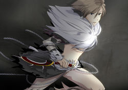Rule 34 | 1boy, bat wings, black cape, black eyes, brown pants, cape, chain, commentary request, dagger, feet out of frame, hair between eyes, head wings, holding, holding dagger, holding knife, holding weapon, knife, light brown hair, looking at viewer, male focus, open mouth, pants, ragnarok online, sasai saki, shadow chaser (ragnarok online), short hair, solo, waist cape, weapon, wings