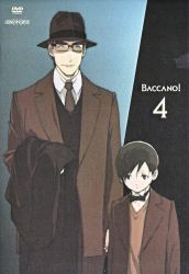 Rule 34 | 00s, 2boys, baccano!, cover, czeslaw meyer, dvd cover, gradient background, hat, highres, maiza avaro, male focus, multiple boys, official art, scan