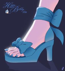 Rule 34 | 1girl, absurdres, artist logo, blue footwear, blue nails, chibi, chibi inset, commentary, commission, english commentary, english text, feet, feet only, fire emblem, fire emblem: three houses, fire emblem heroes, foot focus, footwear focus, grey background, high heels, highres, marianne von edmund, marianne von edmund (summer), mohoshadream, nail polish, nintendo, official alternate costume, out of frame, sandals, shadow, strappy heels, toenail polish, toenails, toes