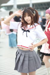 Rule 34 | asian, cosplay, hatsukoi gentei, highres, matsuki haru, photo (medium), pleated skirt, sailor, school uniform, serafuku, skirt, twintails