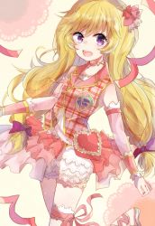 Rule 34 | 1girl, bare shoulders, belt, beryl benito, blonde hair, breasts, choker, detached sleeves, freckles, frills, hair ornament, long hair, open mouth, purple eyes, ribbon, shoes, shorts, tales of (series), tales of hearts, twintails, vest