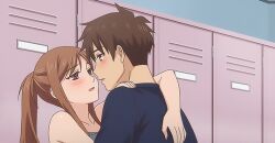 Rule 34 | 1boy, 1girl, animated, animated gif, brown eyes, brown hair, hetero, kiss, long hair, non-web source, overflow (hentai), sex, shirakawa ayane (overflow), sudou kazushi (overflow)