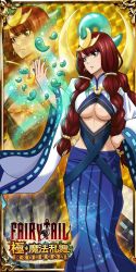 Rule 34 | 1girl, breasts, fairy tail, irene belserion, large breasts, long hair, mature female, official art, quad braids, red hair, underboob