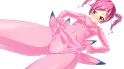 Rule 34 | absurdres, cosplay, digimon, digimon world re:digitize, hair ornament, hairpin, highres, pink eyes, pink hair, piyomon, piyomon (cosplay), rindou akiho, short hair, tight clothes, twintails