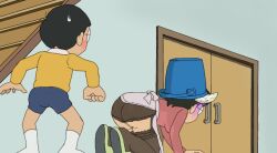 Rule 34 | 1boy, 1girl, anime screenshot, ass, doraemon, from behind, mature female, mother and son, nobi nobita, nobi tamako, non-web source, third-party edit