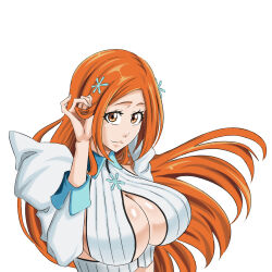 Rule 34 | 1girl, bleach, bleach: sennen kessen-hen, breasts, cleavage cutout, clothing cutout, highres, inoue orihime, large breasts, tagme
