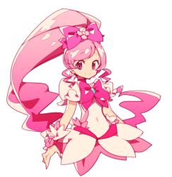 Rule 34 | 10s, 1girl, anpolly, bow, choker, cure blossom, hair bow, hanasaki tsubomi, heartcatch precure!, long hair, magical girl, pink bow, pink eyes, pink hair, precure, smile, solo, transparent background, very long hair, white background, wrist cuffs
