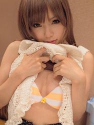 Rule 34 | asian, bra, clothes lift, kipi-san, photo (medium), shirt lift, striped, tagme, underwear