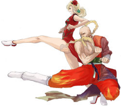Rule 34 | 1990s (style), age difference, blonde hair, china dress, chinese clothes, dress, facial hair, father and daughter, final fantasy, final fantasy iv, final fantasy iv: the after years, kicking, mustache, rika (ajidori), rika (artist), ursula leiden, yang fang leiden