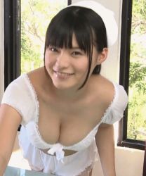 Rule 34 | 1girl, animated, animated gif, asian, cleavage, downblouse, maid, midriff, navel, photo (medium), solo, source request