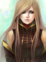 Rule 34 | 00s, 1girl, bare shoulders, blue eyes, brown hair, detached sleeves, elise trinh, long hair, realistic, solo, tales of (series), tales of the abyss, tear grants, x-chan-
