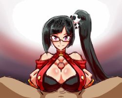 Rule 34 | animated, blazblue, breasts, glasses, large breasts, litchi faye ling, paizuri, tagme