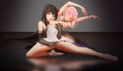 Rule 34 | 10s, 2girls, akemi homura, akuma homura, armpits, arms up, ballerina, ballet, ballet slippers, black gloves, black hair, blackrabbitsoul, blush, bottomless, breasts, clothes pull, dress pull, earrings, elbow gloves, fingering, fingering from behind, full body, gloves, hairband, highres, jewelry, kaname madoka, licking, long hair, mahou shoujo madoka magica, mahou shoujo madoka magica: concept movie, mahou shoujo madoka magica movie 1 &amp; 2, multiple girls, nipples, no bra, no legwear, pink eyes, pink hair, plantar flexion, pussy, red eyes, red hairband, short hair, small breasts, spoilers, spread legs, tears, thighhighs, tongue, tongue out, uncensored, yuri