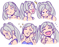 Rule 34 | 1girl, akairiot, crying, expression chart, expressions, fire emblem, fire emblem awakening, laughing, multiple views, nintendo, open mouth, pointing, robin (female) (fire emblem), robin (fire emblem), super smash bros., twintails, white hair