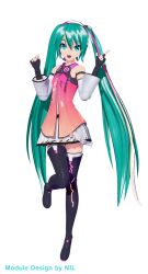 Rule 34 | 1girl, aqua eyes, aqua hair, artist name, bare shoulders, black footwear, black gloves, boots, breasts, detached sleeves, fingerless gloves, full body, gloves, grey sleeves, hair between eyes, hatsune miku, headphones, long hair, looking at viewer, miniskirt, nil, official art, open mouth, pleated skirt, project diva (series), project diva mega39&#039;s, simple background, skirt, sleeveless, small breasts, solo, thigh boots, thighhighs, transparent background, twintails, very long hair, vocaloid, white skirt, white thighhighs, zettai ryouiki