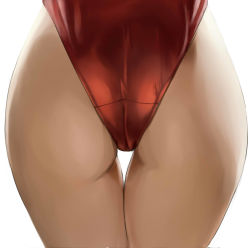Rule 34 | 1girl, ass, ass focus, bad id, bad pixiv id, close-up, from behind, head out of frame, legs, leotard, lower body, obmas, original, simple background, solo, thigh gap, thighs, white background