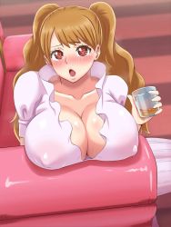 Rule 34 | 1girl, breasts, charlotte pudding, cleavage, dress, highres, huge breasts, large breasts, long hair, mikanberry, one piece, smile