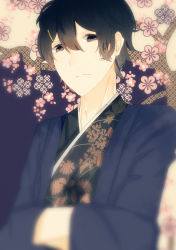 Rule 34 | 1boy, aoharu x kikanjuu, black eyes, black hair, hairclip, japanese clothes, kimono, yukimura tooru
