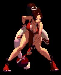 Rule 34 | animated, animated gif, bouncing breasts, breasts, brown hair, cleavage, fatal fury, lowres, ponytail, shiranui mai, the king of fighters