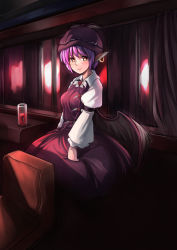 Rule 34 | 1girl, animal ears, ayakumo, crying, crying with eyes open, hat, highres, mystia lorelei, open mouth, pink hair, purple hair, red eyes, sad smile, short hair, sitting, smile, solo, tears, touhou, wings