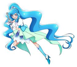 Rule 34 | 1girl, artist request, blue eyes, blue footwear, blue hair, blue skirt, blue vest, boots, cure fontaine, full body, gloves, hair ornament, healin&#039; good precure, holding, holding wand, knee boots, long hair, looking at viewer, magical girl, official art, open mouth, ponytail, precure, puffy sleeves, sawaizumi chiyu, skirt, smile, solo, transparent background, twintails, vest, wand, white gloves