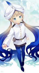 Rule 34 | 1other, blue pantyhose, board game, captain nemo (fate), fate/grand order, fate (series), feathers, go (board game), hat, highres, long hair, military, military hat, military uniform, miyano ururu, nemo (fate), pantyhose, solo, trap, uniform, very long hair