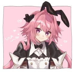 Rule 34 | 1boy, astolfo (fate), astolfo (saber) (fate), astolfo (saber) (third ascension) (fate), bare shoulders, black bow, blush, bow, fate/grand order, fate (series), hair intakes, highres, kan&#039;yu (citron 82), long hair, looking at viewer, male focus, multicolored hair, pink hair, purple eyes, smile, streaked hair, trap, white hair