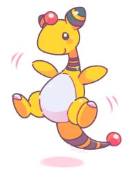 Rule 34 | ampharos, black eyes, closed mouth, commentary request, creatures (company), full body, game freak, gen 2 pokemon, looking at viewer, nintendo, no humans, outstretched arms, pokemon, pokemon (creature), signature, smile, solo, tansho