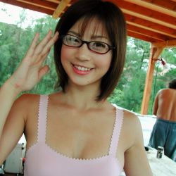 Rule 34 | 1girl, asian, beer can, can, day, drink can, glasses, photo (medium), smile, solo, tagme