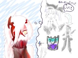 Rule 34 | 10s, abyssal ship, decepticon, highres, i-class destroyer, kantai collection, ne-class heavy cruiser, sketch, thought bubble, white hair