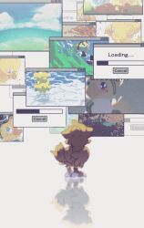 Rule 34 | alpha (ff14), animal focus, blurry, blurry foreground, chocobo, final fantasy, final fantasy xiv, highres, kmitty, loading screen, no humans, pixelated, reflection, simple background, white background, window (computing)