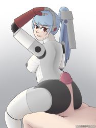 Rule 34 | ass, bad id, bad pixiv id, breasts, buttjob, highres, labrys (persona), looking back, magna ferra, penis, persona, persona 4, persona 4: the ultimate in mayonaka arena, self-upload, smile, uncensored
