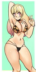 Rule 34 | 1girl, aesland3, armpits, bikini, blonde hair, bracelet, breasts, cleavage, jewelry, kitagawa marin, large breasts, necklace, ring, solo, sono bisque doll wa koi wo suru, swimsuit, thick thighs, thighs, v