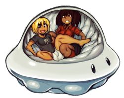 Rule 34 | 2girls, ami dixie, aniece (nitrotitan), bad id, bad tumblr id, barefoot, bike shorts, black eyes, blonde hair, breasts, brown hair, bulge, check copyright, cockpit, copyright request, cramped, dark-skinned female, dark skin, demon girl, futanari, kirby, lipstick, looking at viewer, makeup, modeseven, multiple girls, newhalf, open mouth, original, polo shirt, red eyes, shirt, short hair, short twintails, small breasts, smile, socks, spacecraft, t-shirt, tagme, twintails, x-ray, yellow lips
