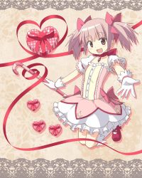 Rule 34 | 10s, 1girl, :d, bad id, bad pixiv id, blush, bow, bubble skirt, candy, candy cane, choker, dress, food, gloves, hair bow, happy, heart, holding, holding candy, holding candy cane, holding food, hoshi umi, jumping, kaname madoka, magical girl, mahou shoujo madoka magica, mahou shoujo madoka magica (anime), open mouth, pink eyes, pink hair, puffy sleeves, ribbon, short hair, short twintails, skirt, smile, solo, twintails